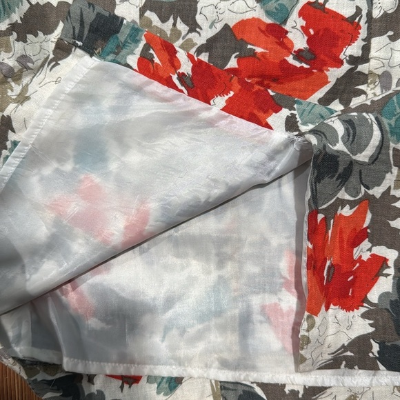 Cato Linen Fully Lined Side Zip Floral Pencil Skirt with Pockets Size 14 - Picture 5 of 8